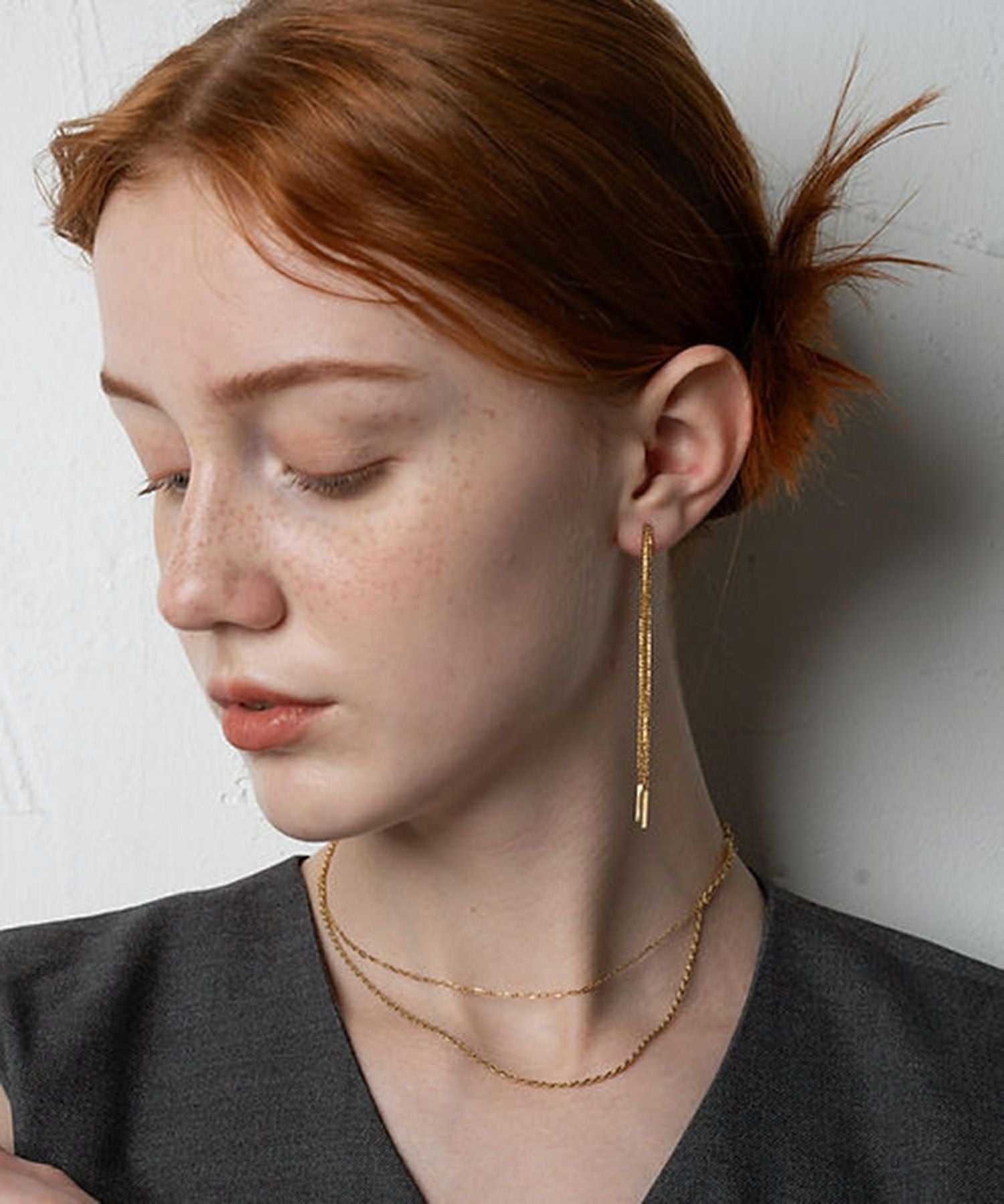 ダブルチェーンサージカルステンレスネックレス