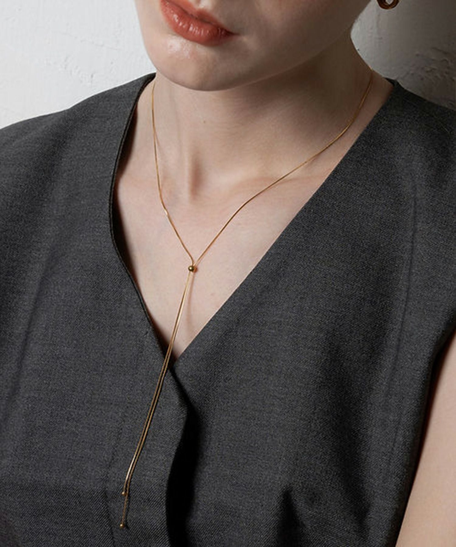 ループタイサージカルステンレスネックレス