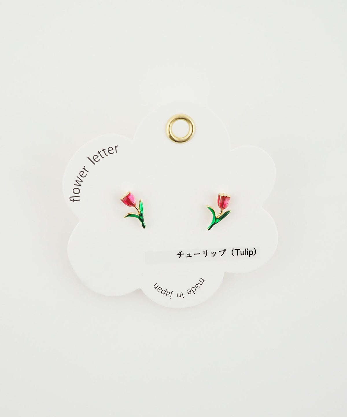 フラワーレターチタンポストピアス