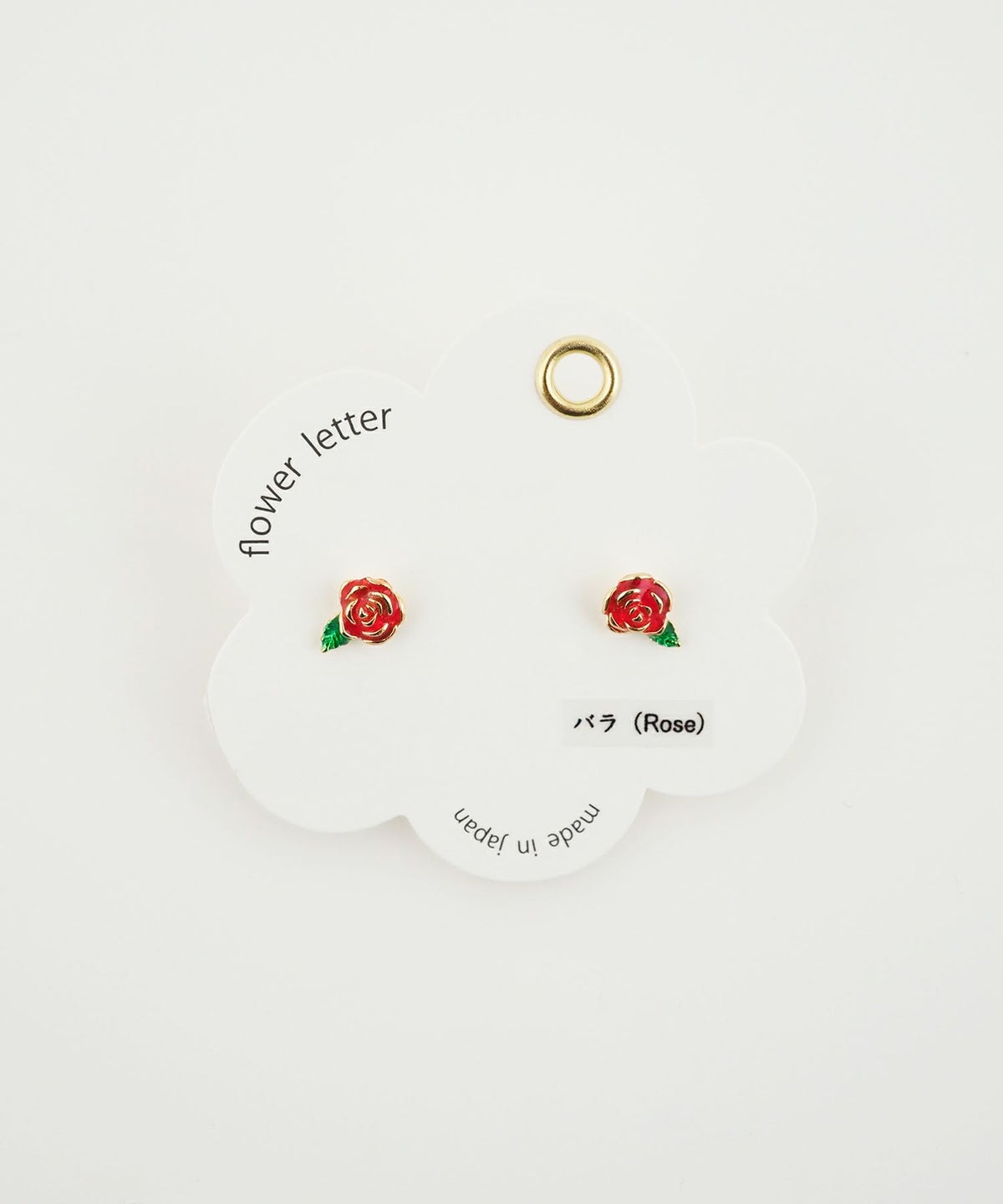 フラワーレターチタンポストピアス