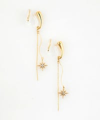 スターチェーンアクリアクリップイヤリング