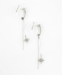 スターチェーンアクリアクリップイヤリング