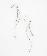 ツイストラインストーンアクリアクリップイヤリング