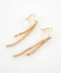 ダブルラインMIXアクリアクリップイヤリング