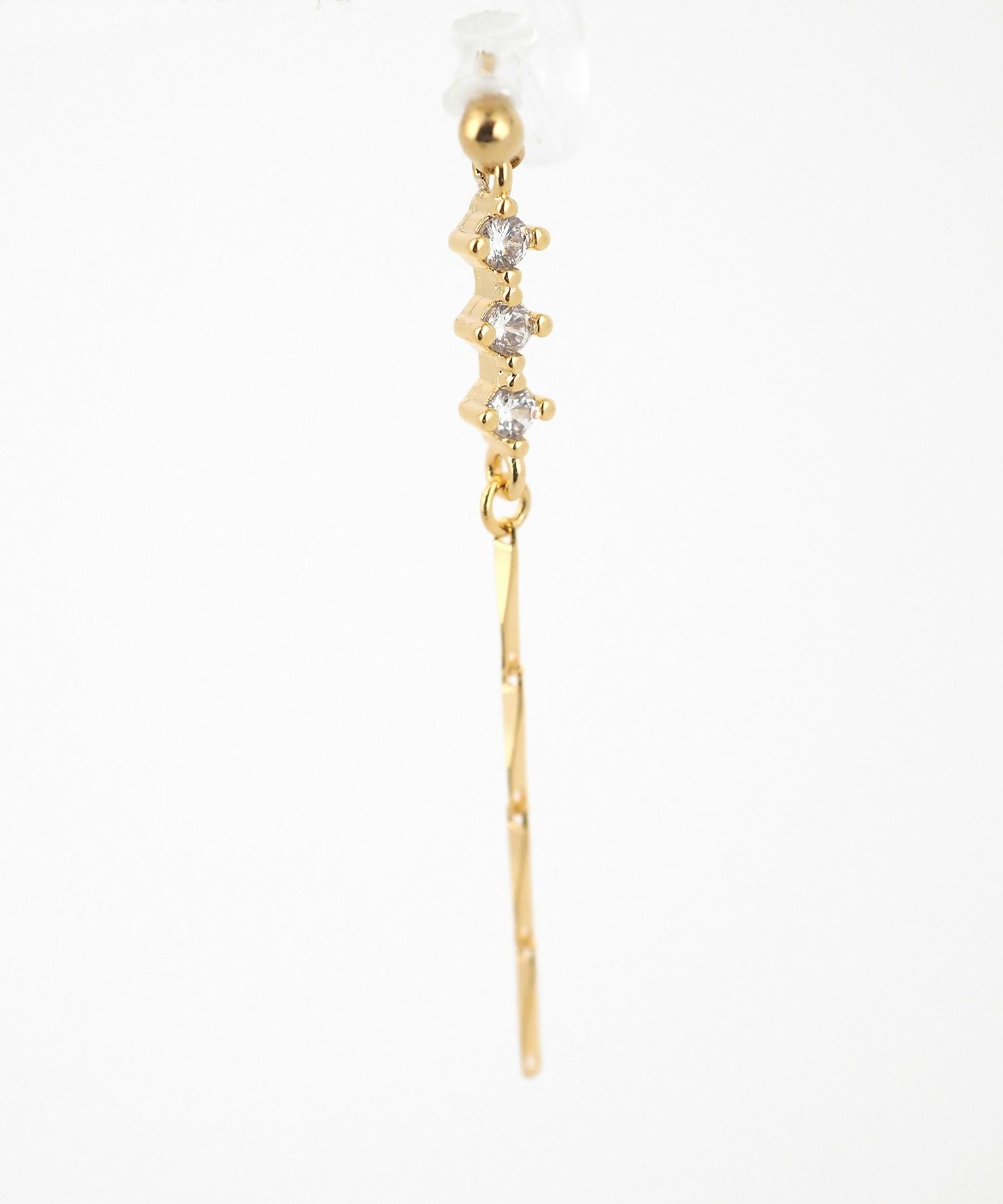 トリプルチェーンアクリアクリップイヤリング