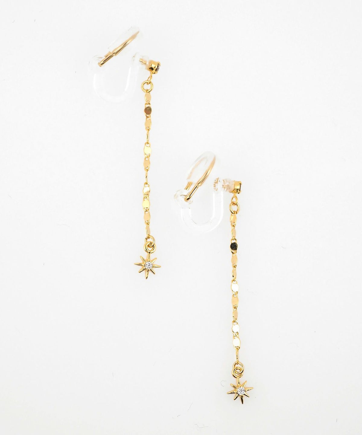 サンシャインチェーンアクリアクリップイヤリング