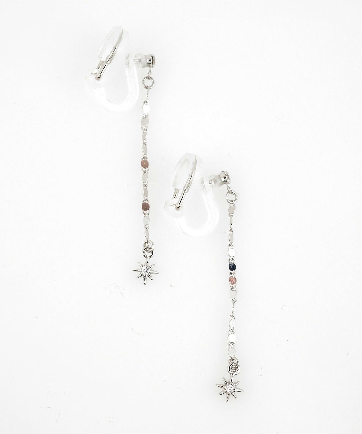 サンシャインチェーンアクリアクリップイヤリング