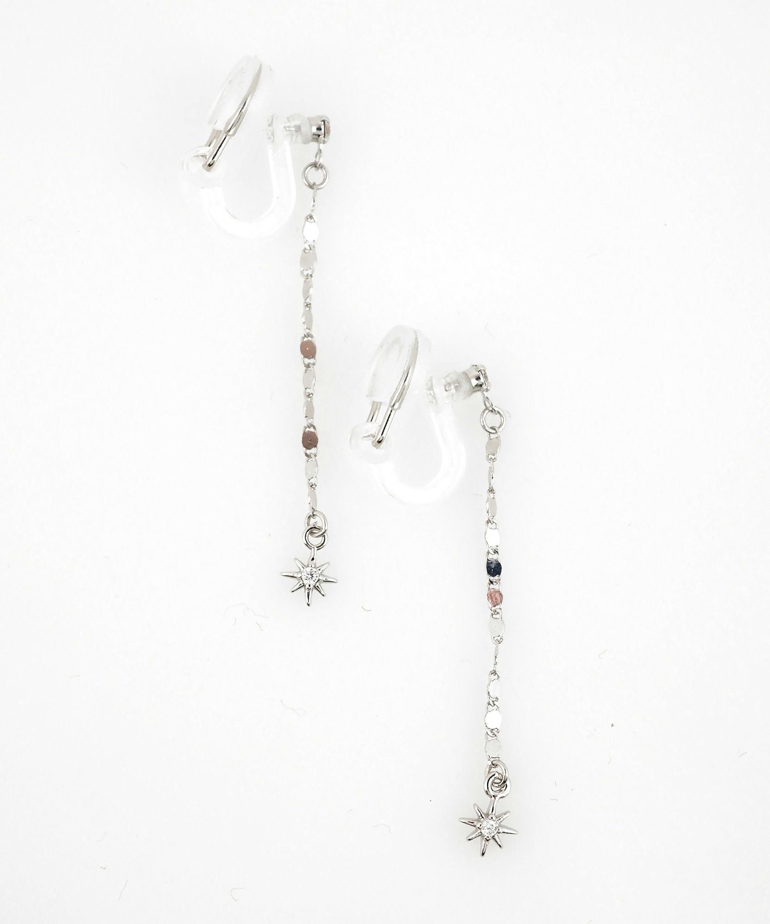 サンシャインチェーンアクリアクリップイヤリング