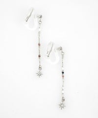 サンシャインチェーンアクリアクリップイヤリング