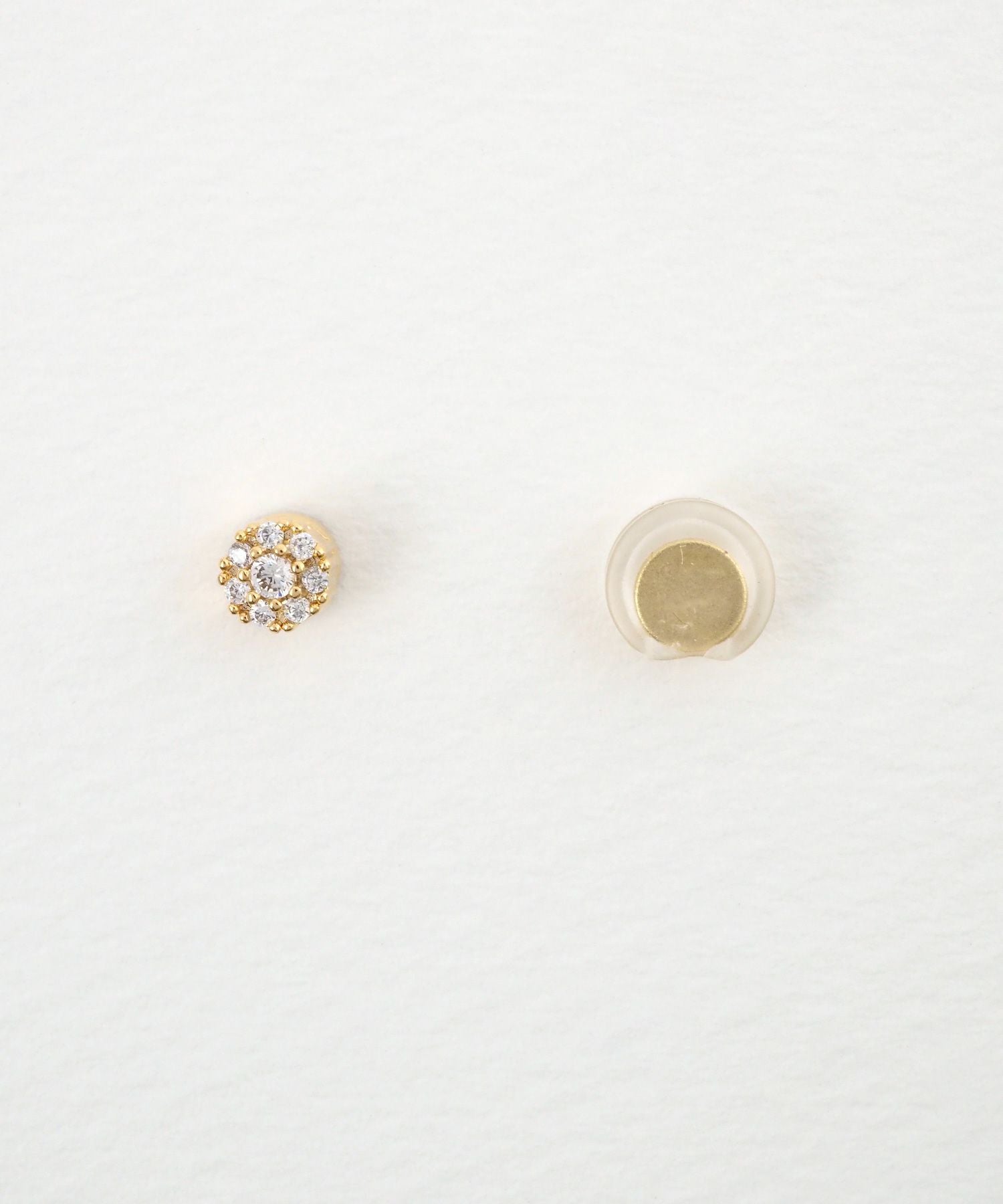 パヴェキュービックサークルマグネットイヤリング