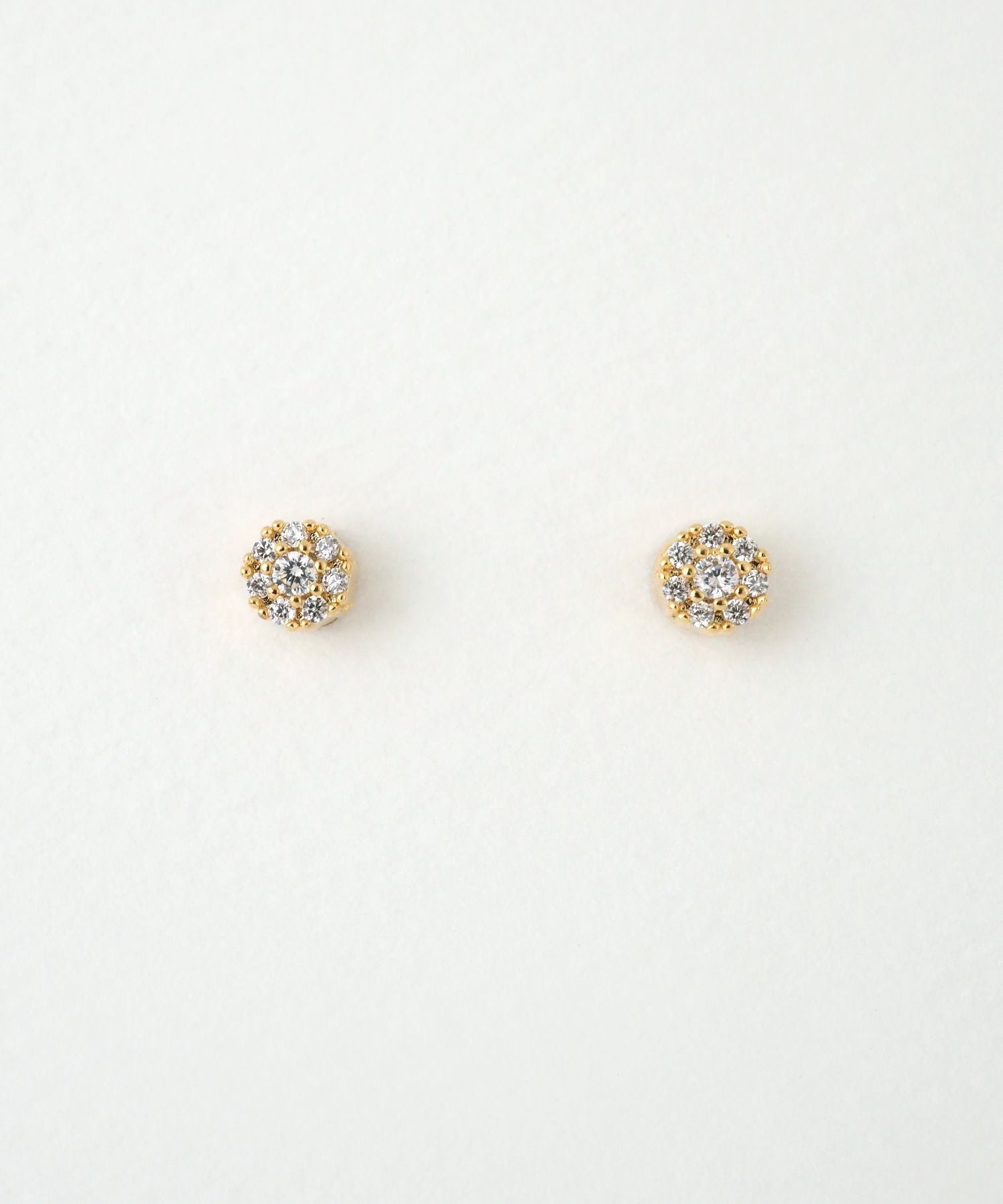 パヴェキュービックサークルマグネットイヤリング