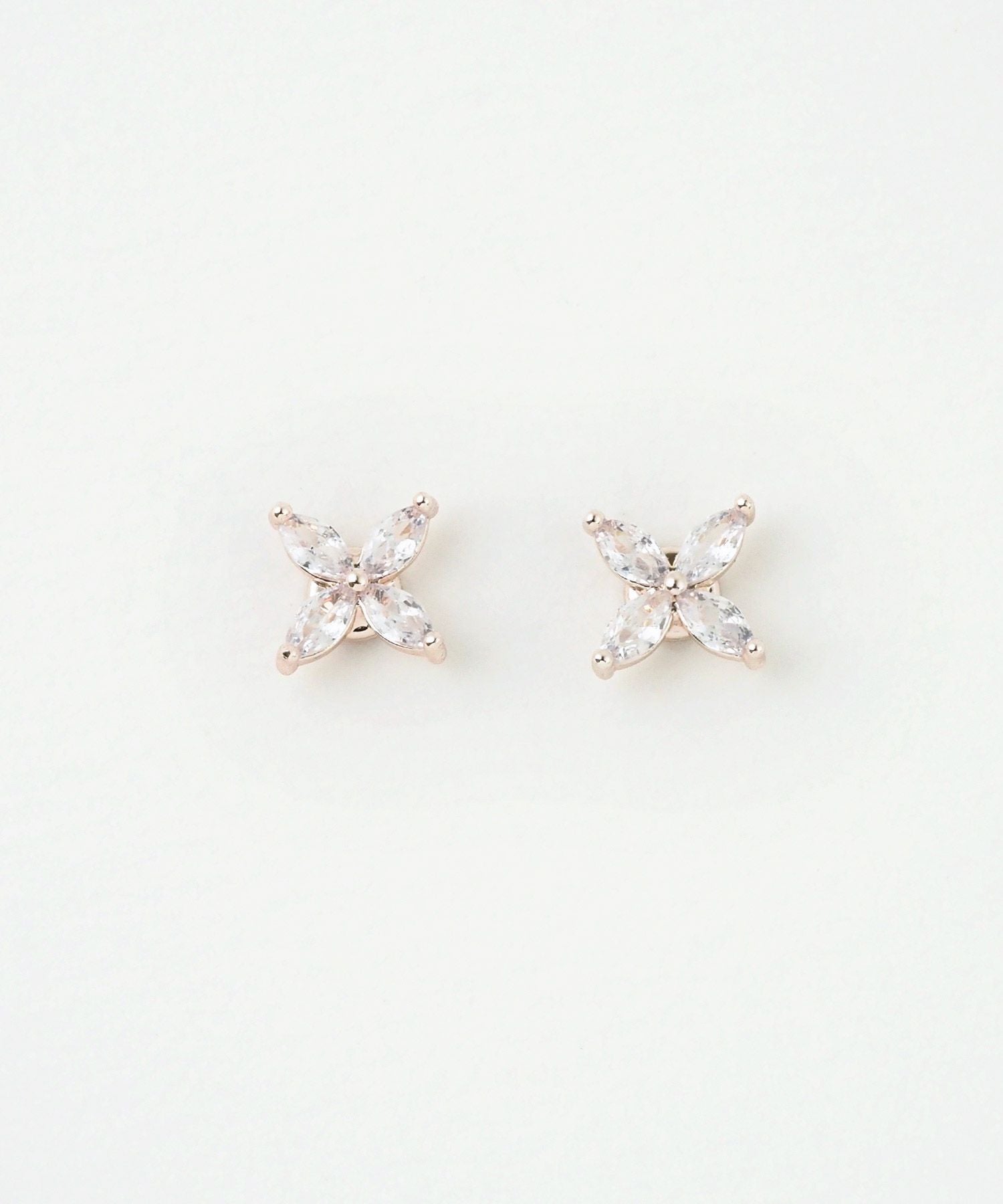 キュービックフラワーマグネットイヤリング