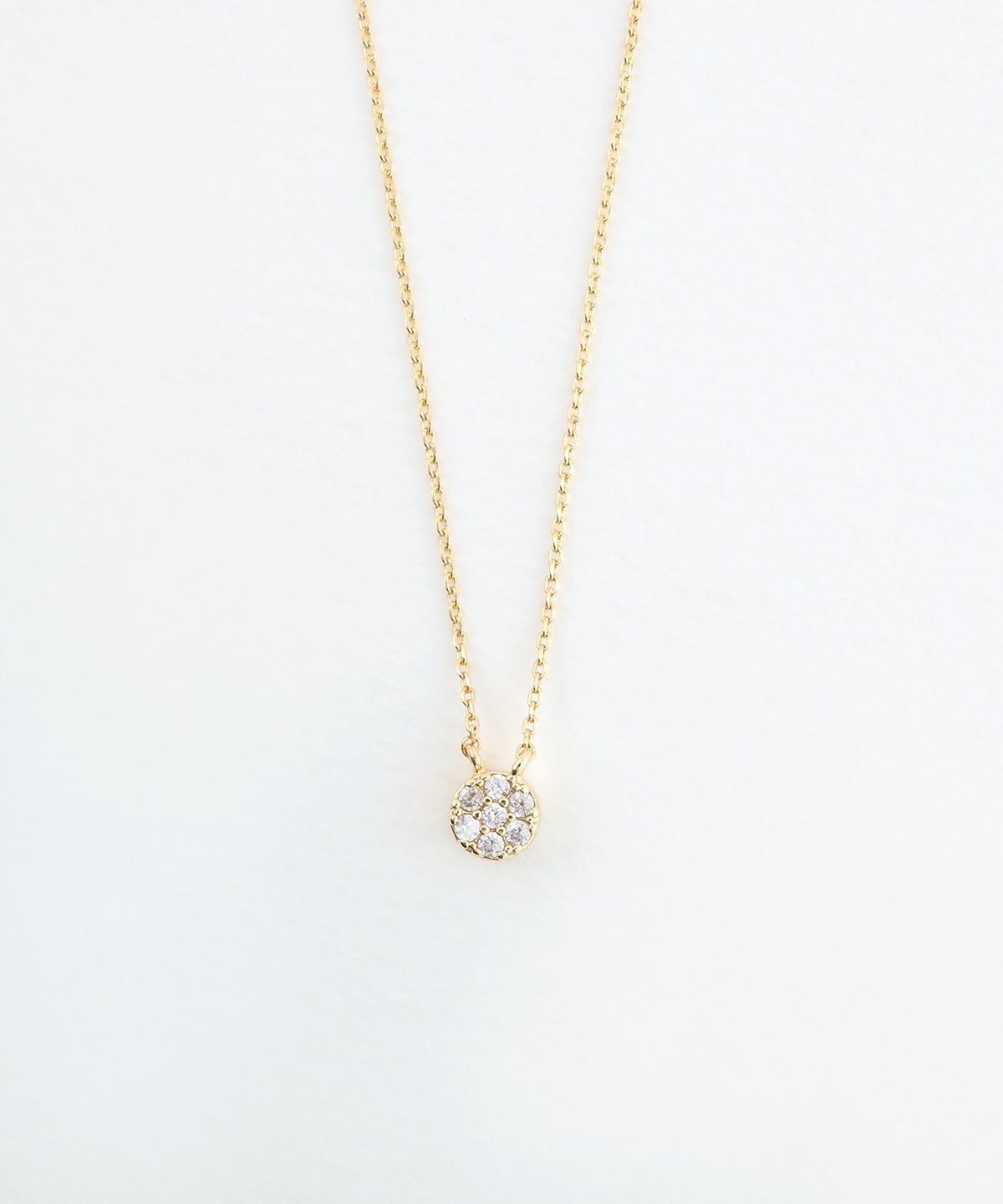 パヴェキュービックサークルマグネットネックレス