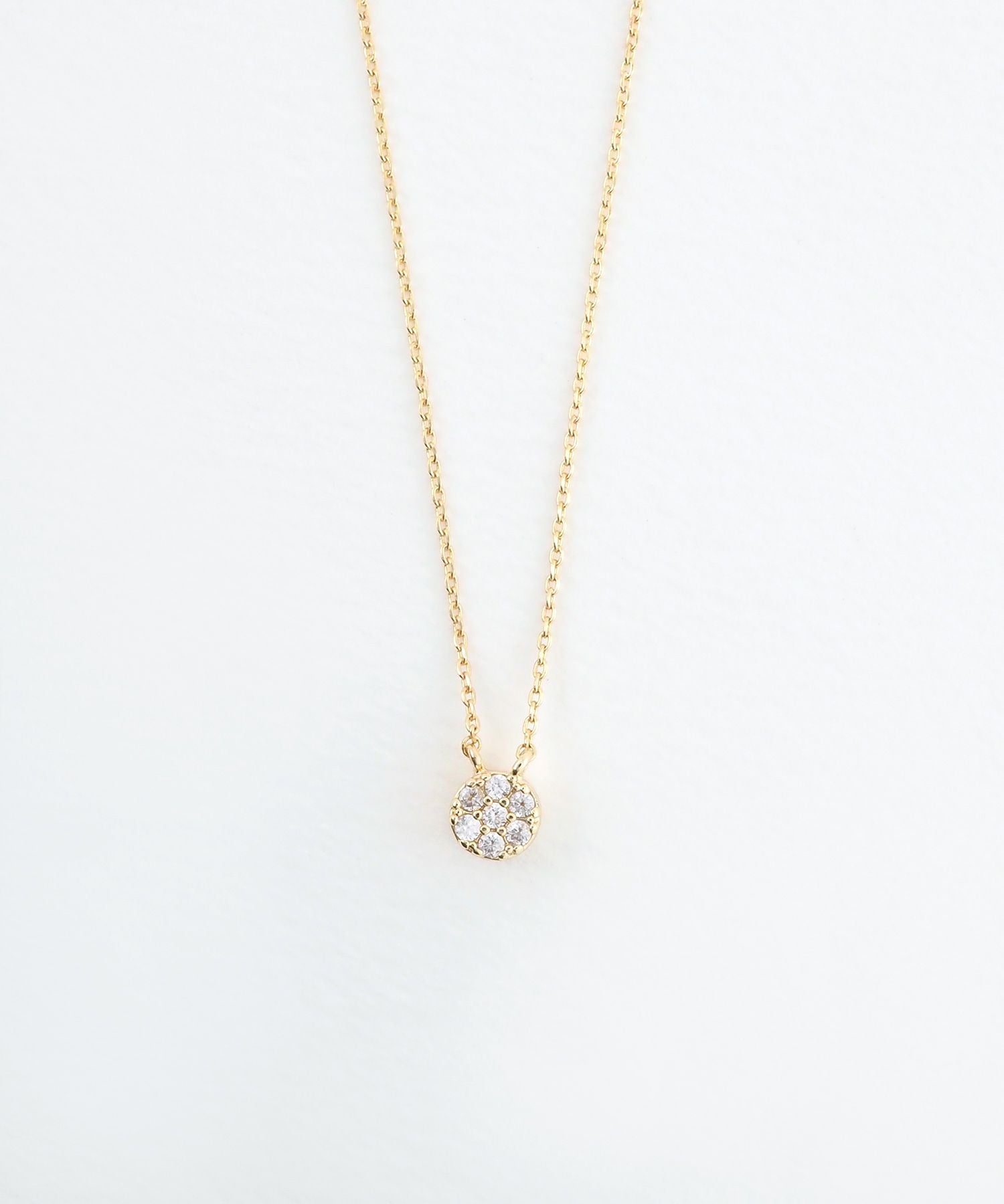 パヴェキュービックサークルマグネットネックレス