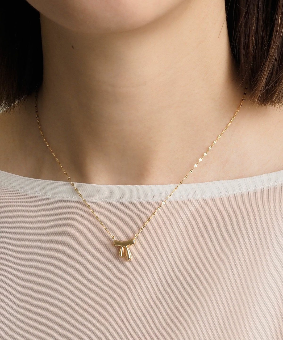 リボンマグネットネックレス