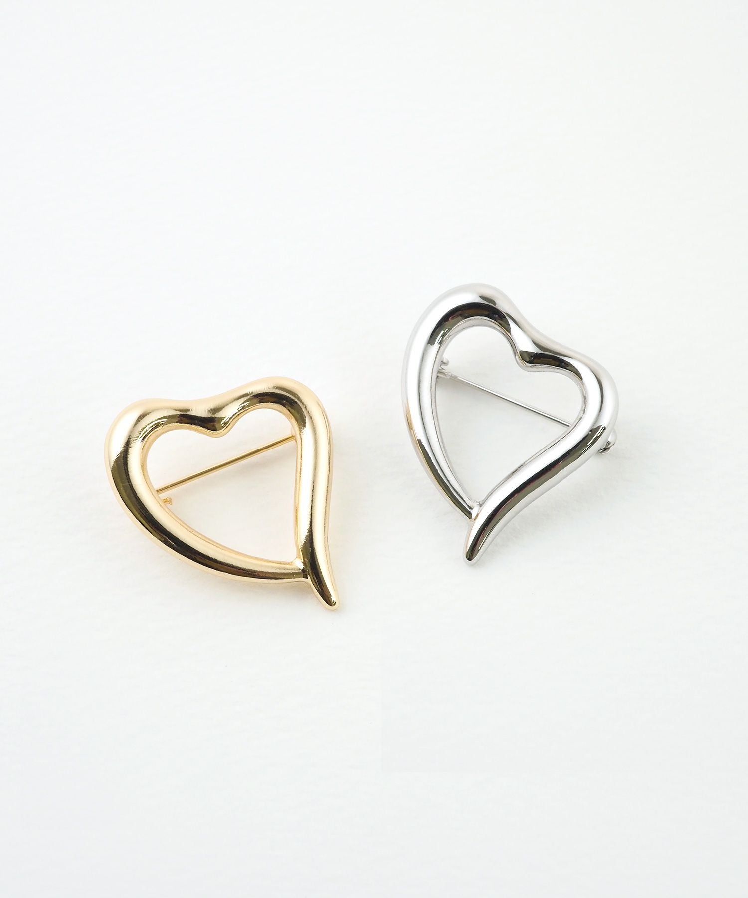 ニュアンスハートブローチ