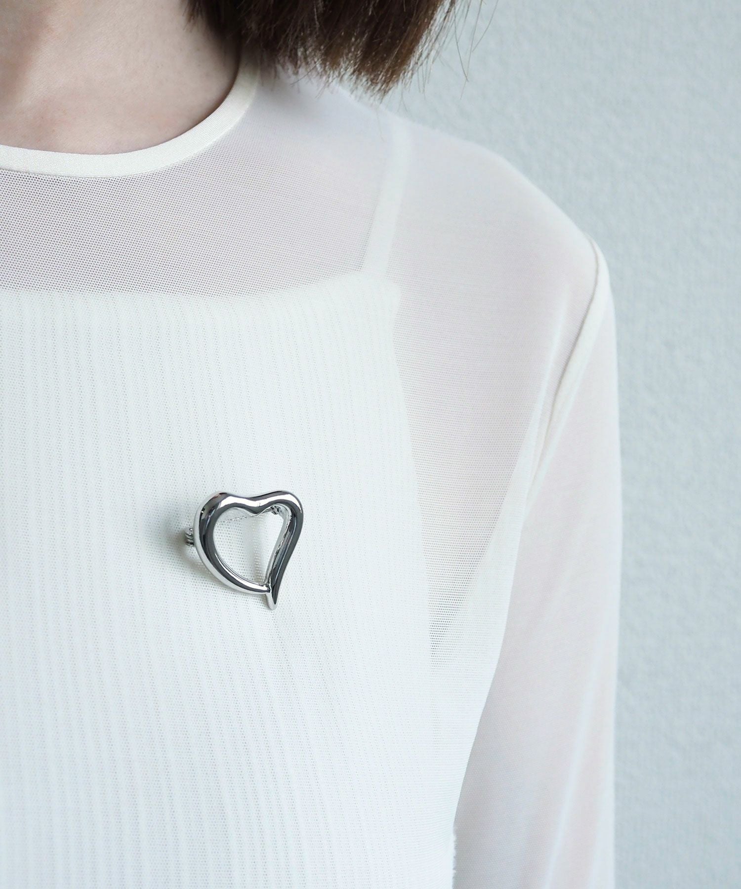 ニュアンスハートブローチ