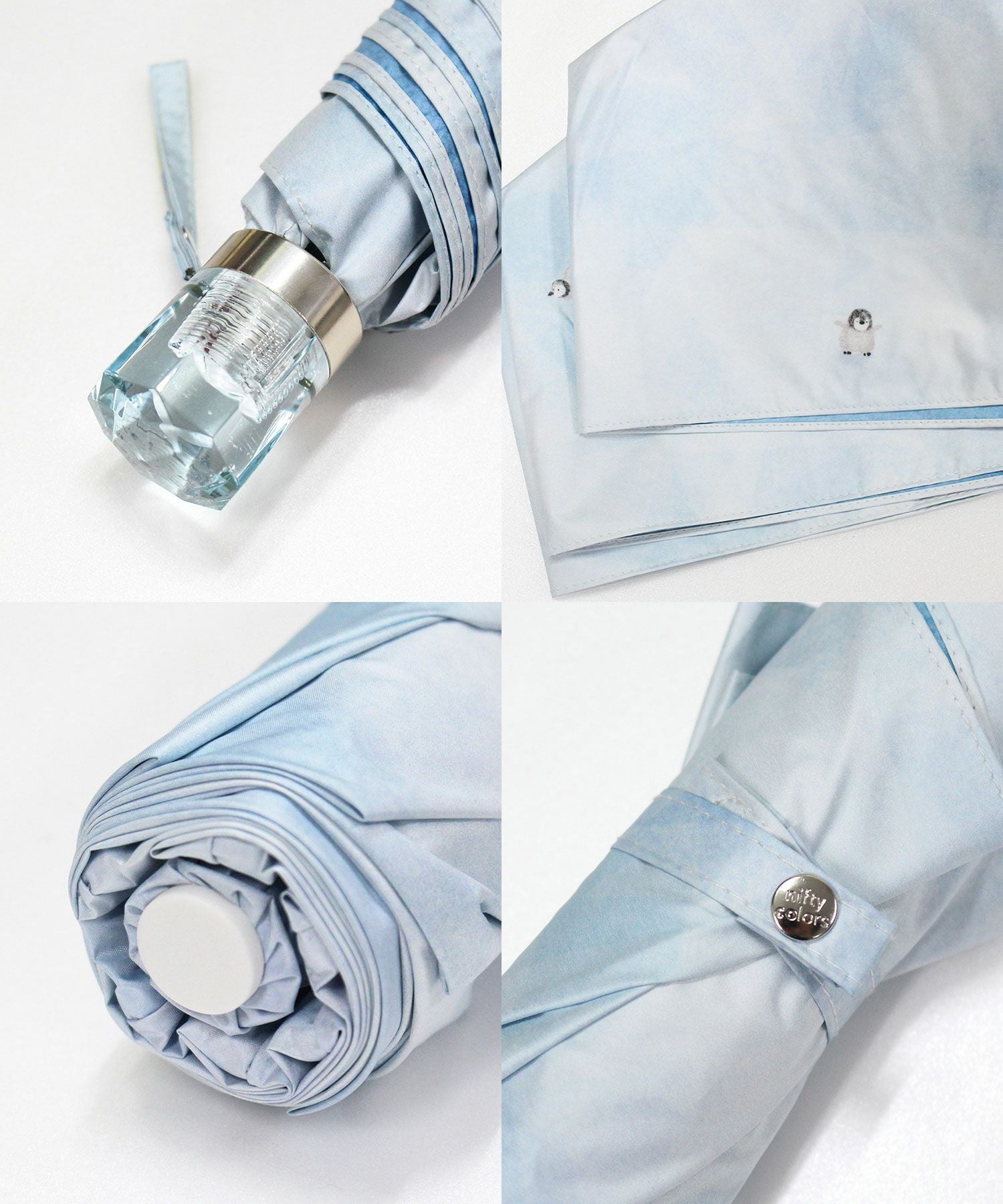 遮光２サイドペンギンミニ折りたたみ晴雨兼用日傘