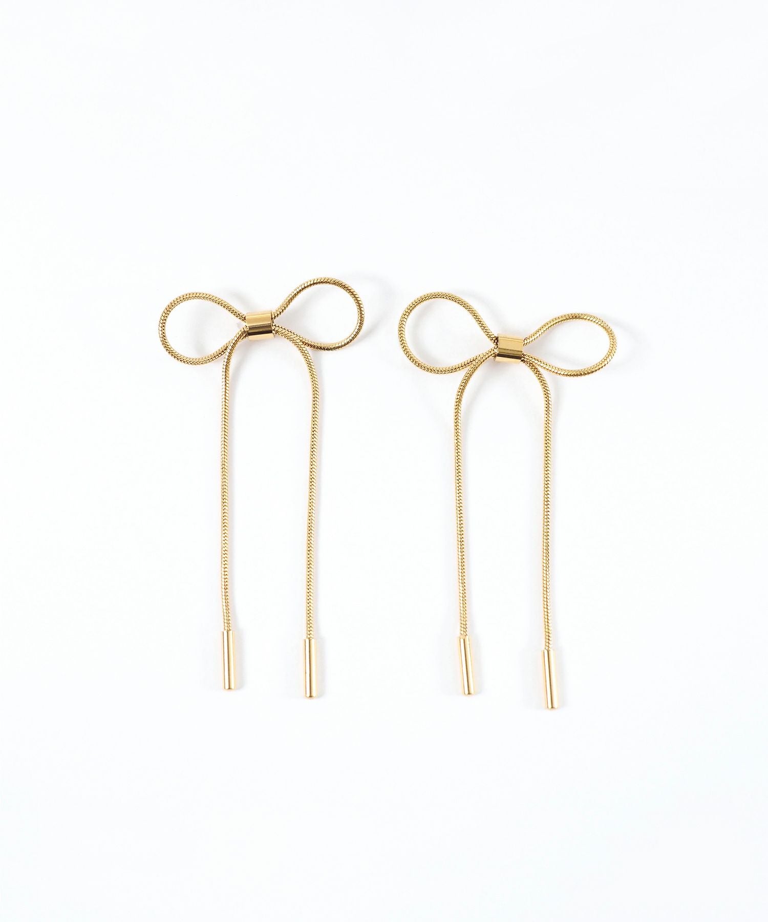 リボンチェーンステンレスピアス