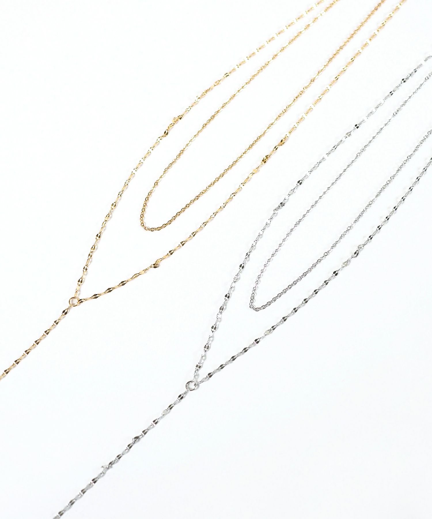 ペタルチェーン2連ステンレスネックレス