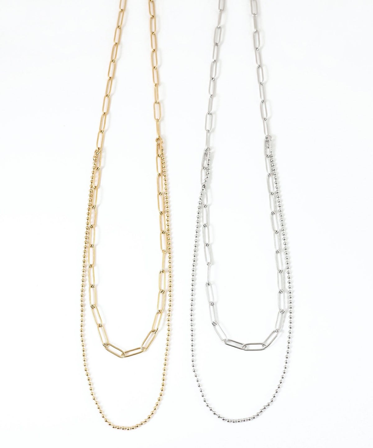 ボールチェーン2連ステンレスネックレス