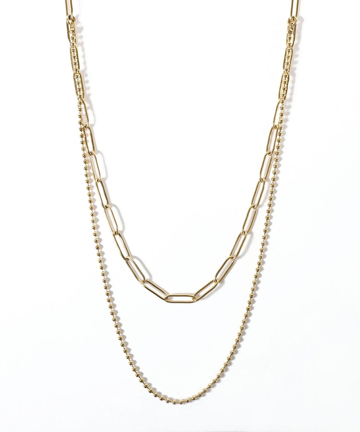 ボールチェーン2連ステンレスネックレス