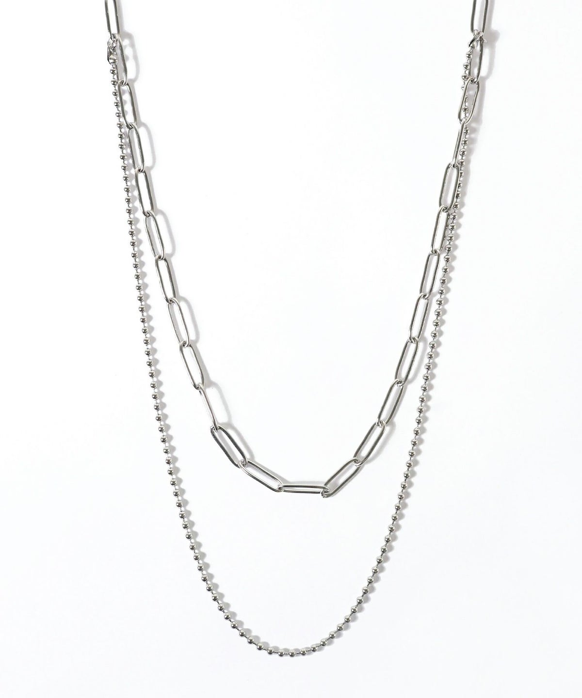 ボールチェーン2連ステンレスネックレス
