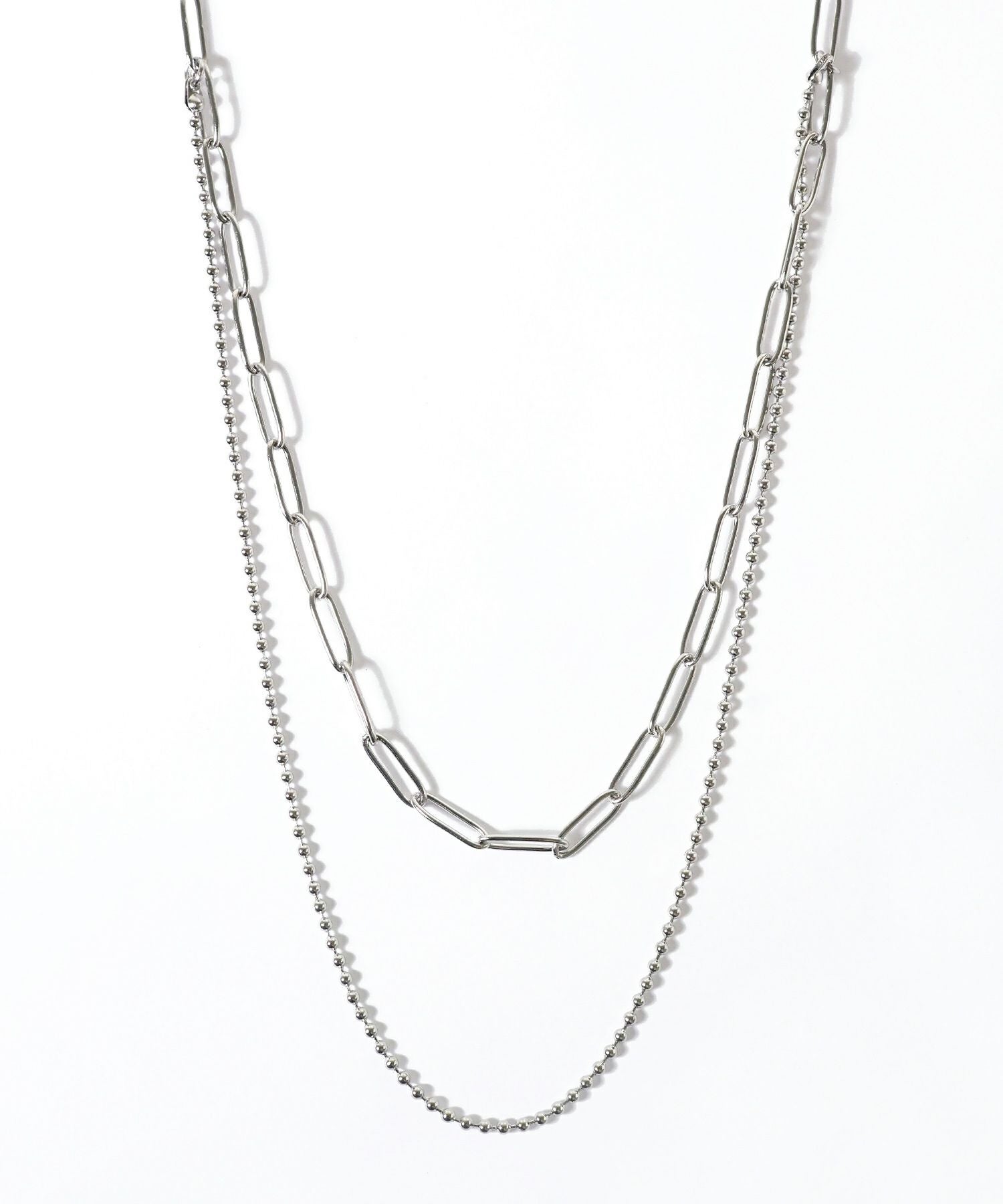 ボールチェーン2連ステンレスネックレス