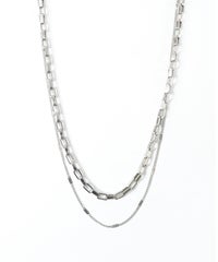 スクエアチェーン2連ステンレスネックレス