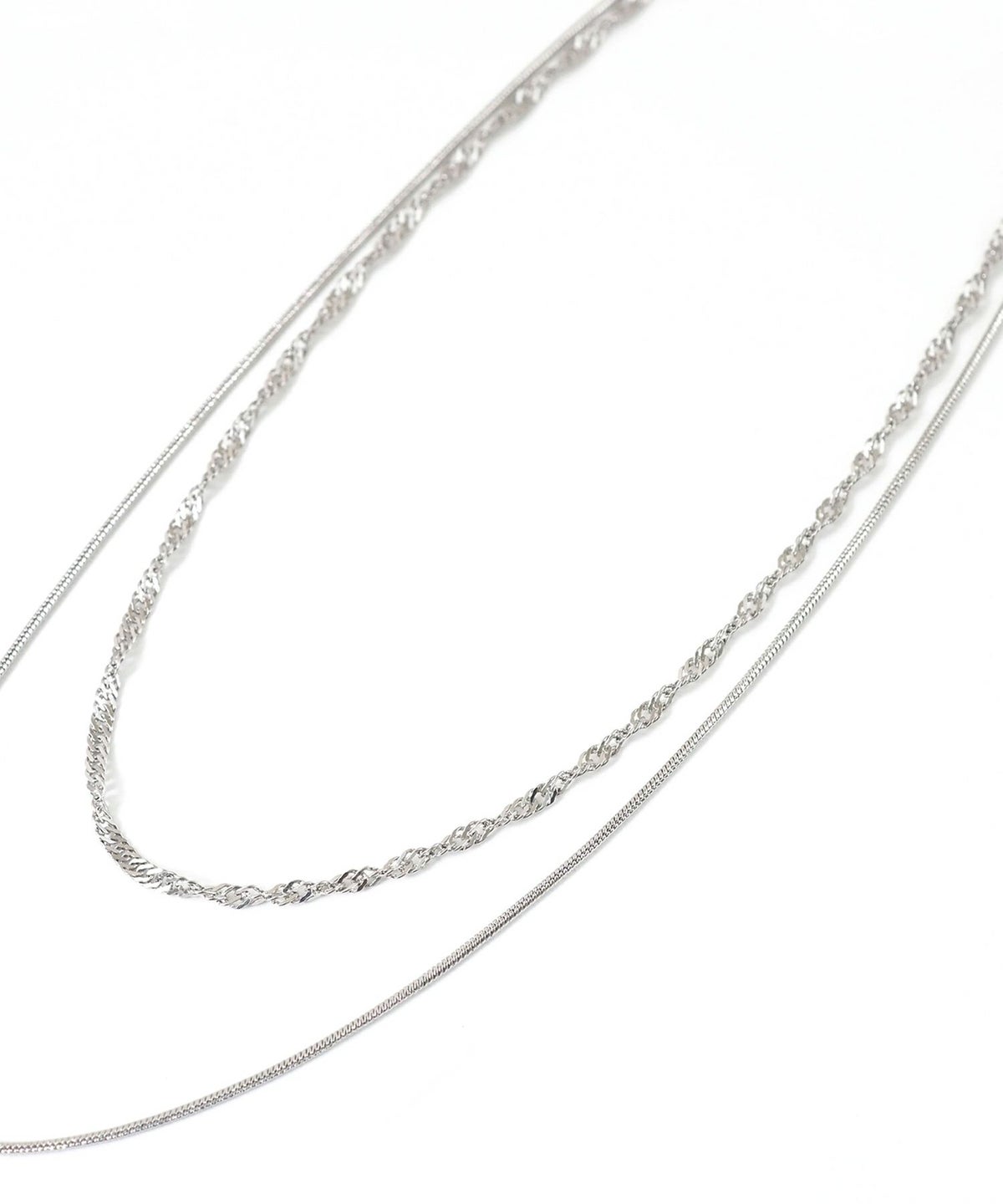 スクリューチェーン2連ステンレスネックレス