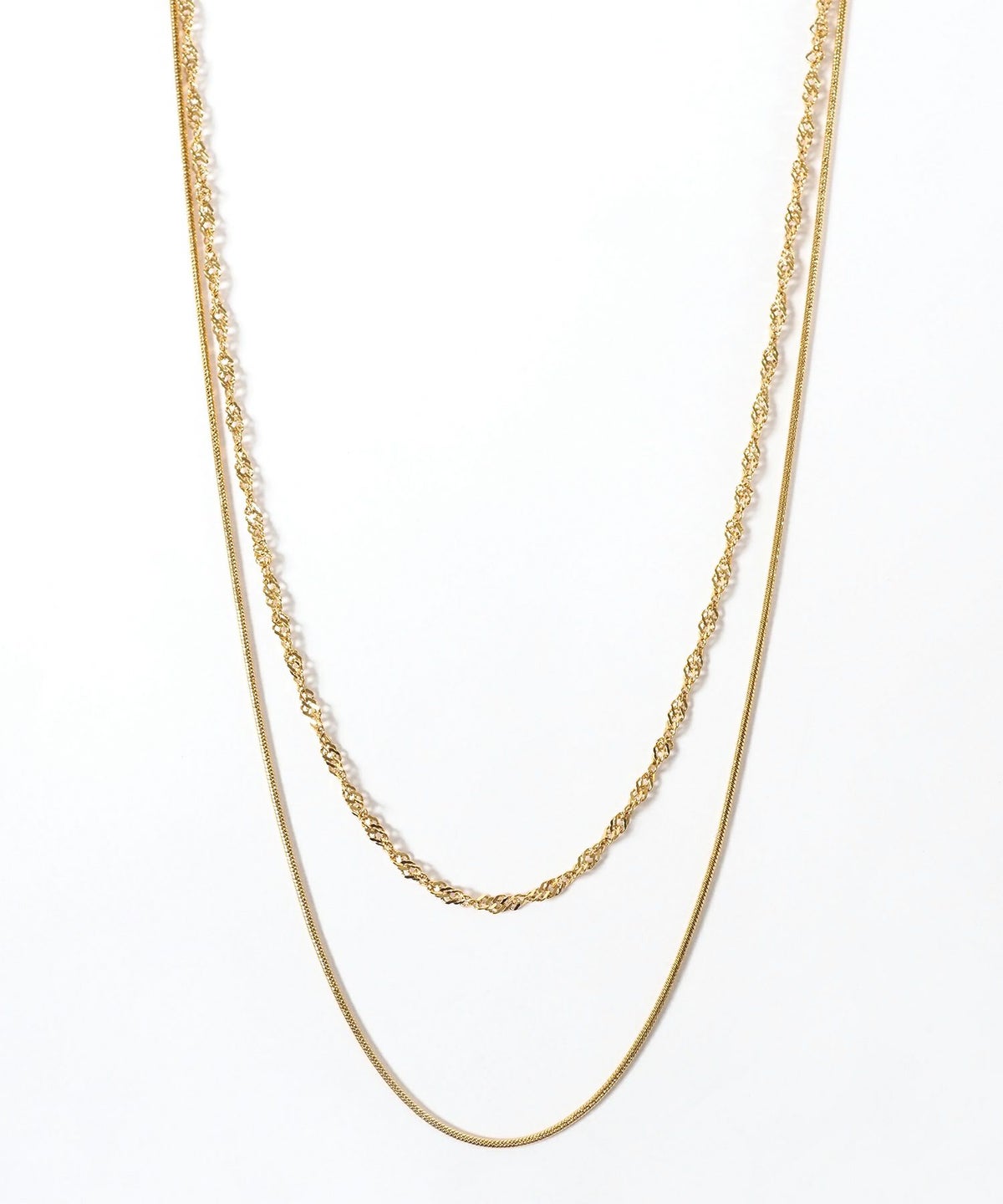 スクリューチェーン2連ステンレスネックレス