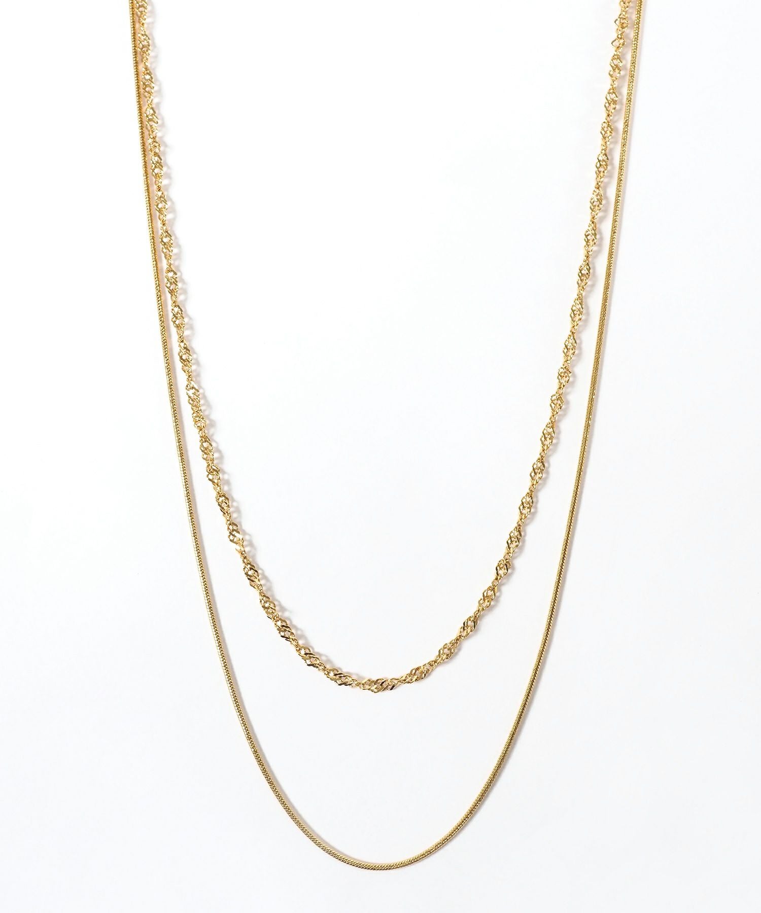 スクリューチェーン2連ステンレスネックレス