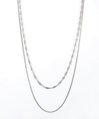 スクリューチェーン2連ステンレスネックレス