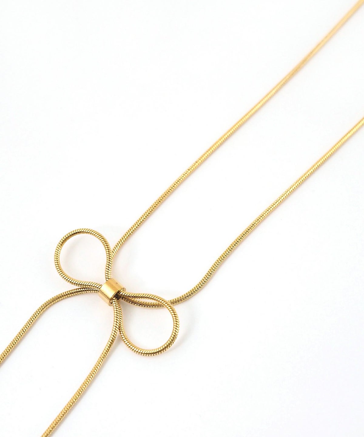 リボンチェーンステンレスネックレス