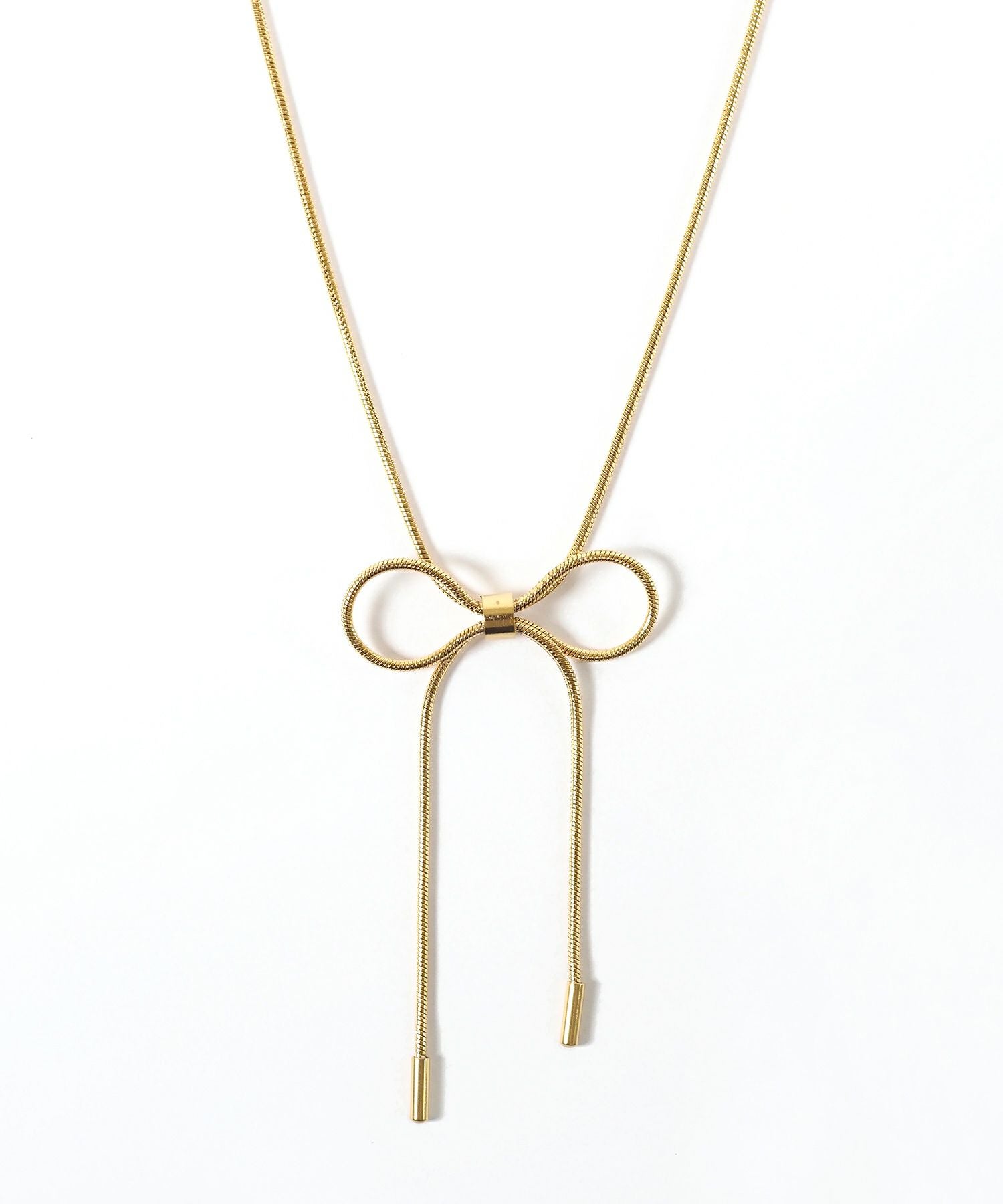 リボンチェーンステンレスネックレス