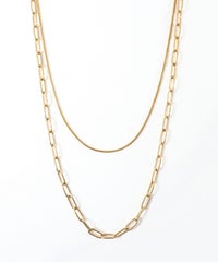 オーバルチェーン2連ステンレスネックレス