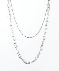 オーバルチェーン2連ステンレスネックレス