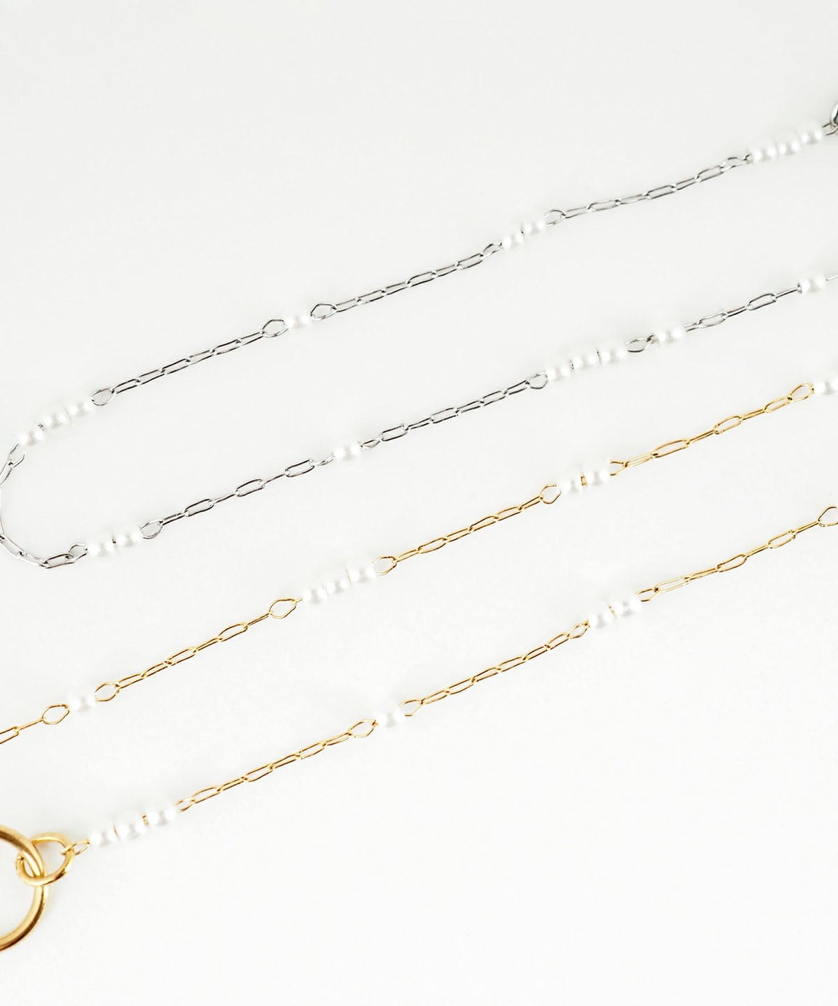 ステーションパール2wayステンレスブレスレット・アンクレット【Zoule】