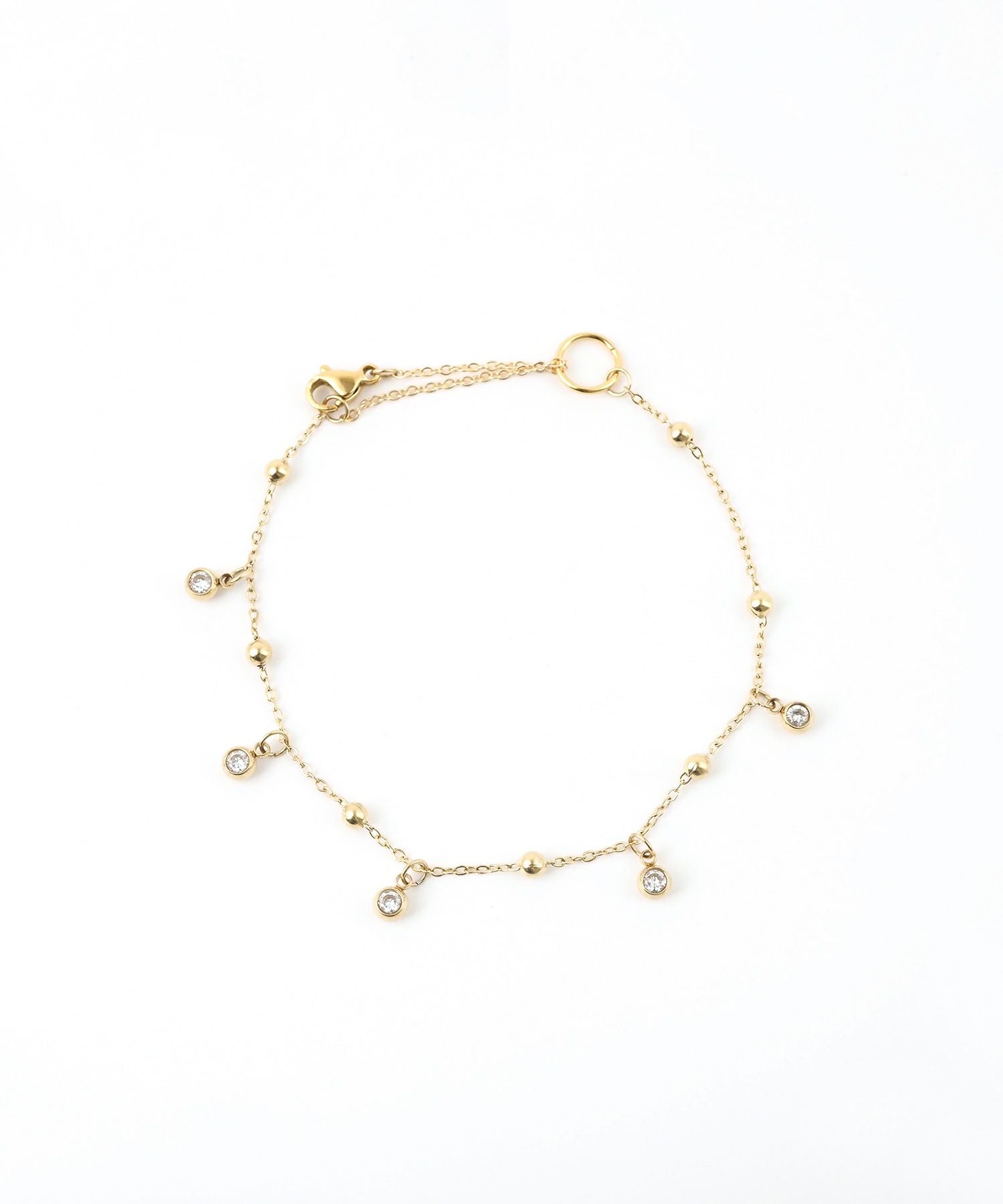 ストーンボール2wayステンレスブレスレット・アンクレット