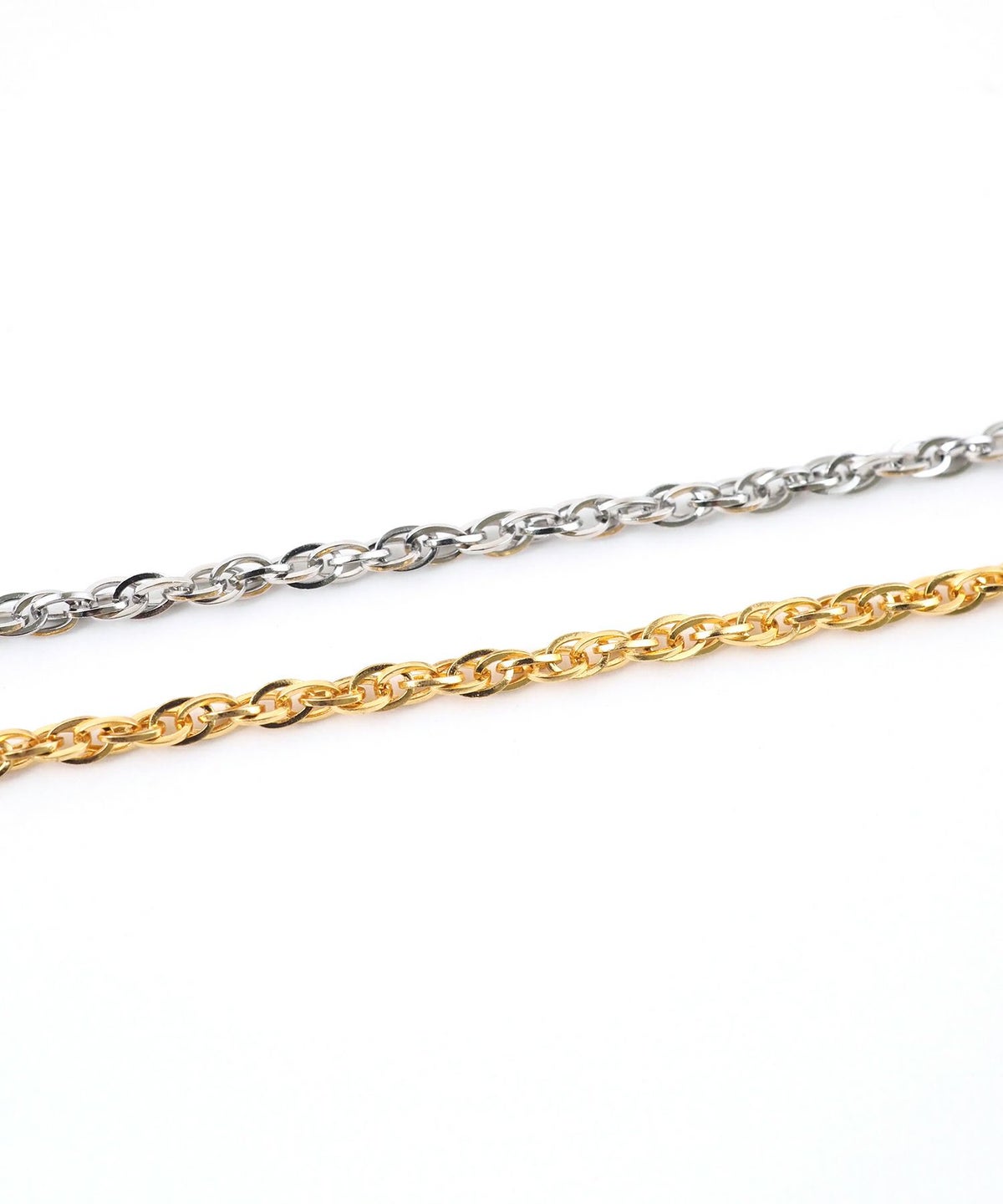 ツイストチェーン2wayステンレスブレスレット・アンクレット