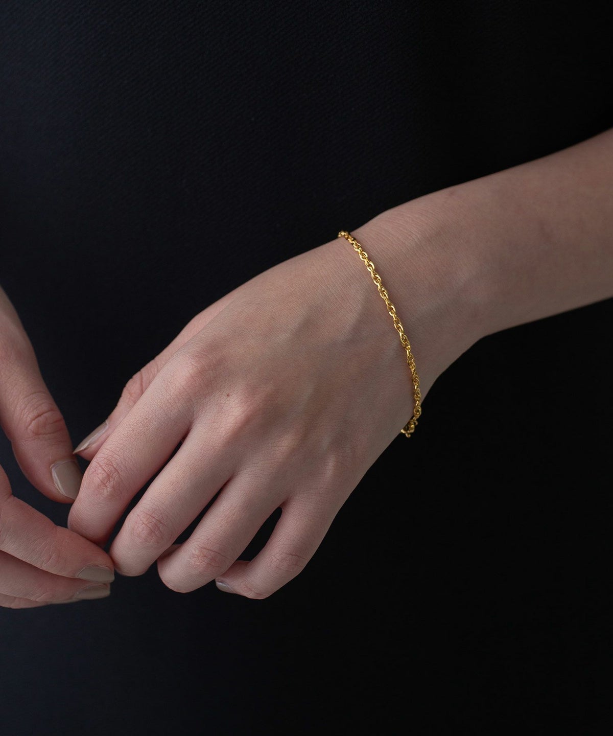 ツイストチェーン2wayステンレスブレスレット・アンクレット【Zoule】