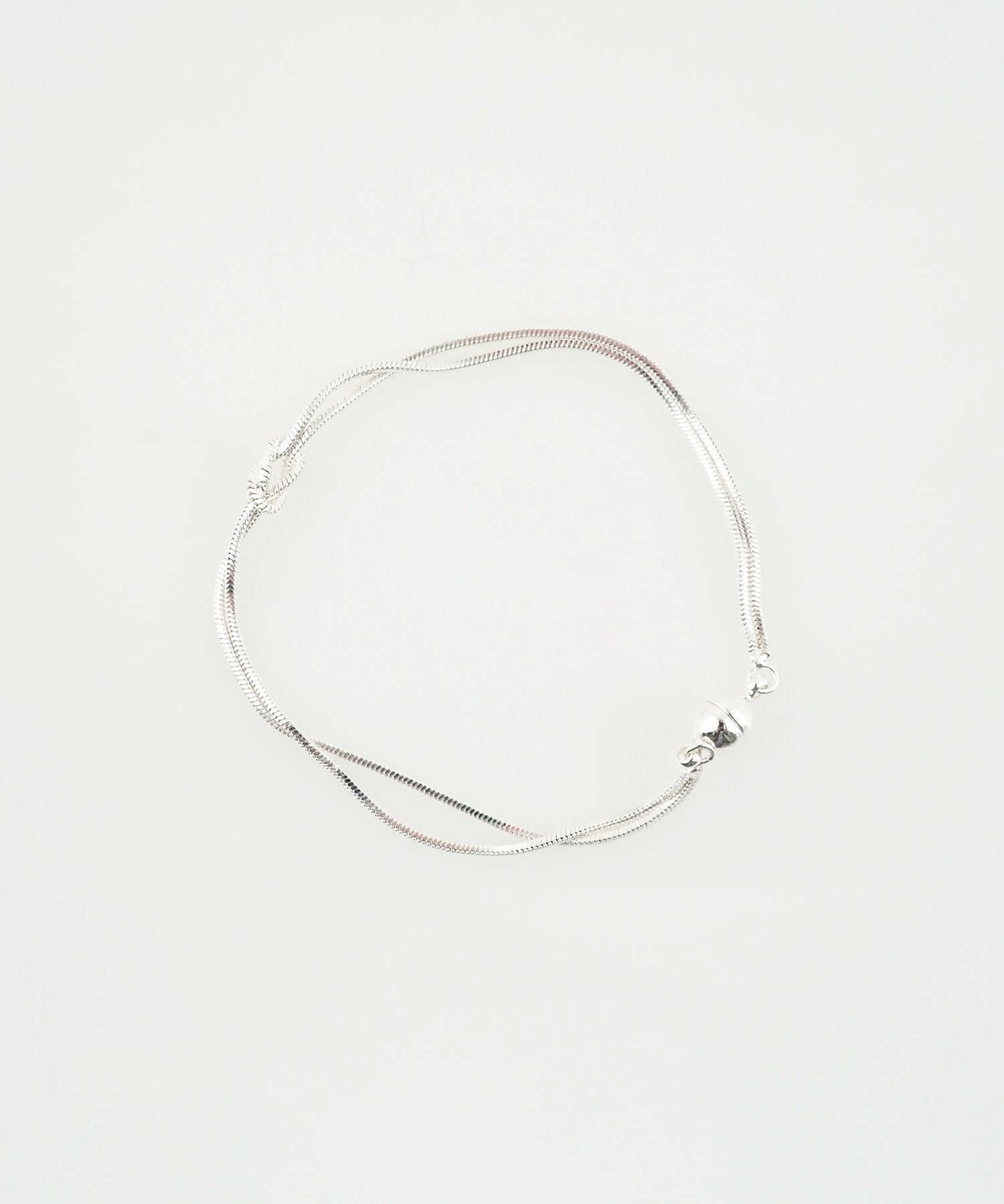 ノットスネークダブルチェーンマグネットブレスレット