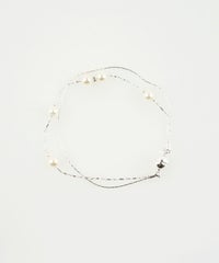 ステーションパールダブルチェーンマグネットブレスレット