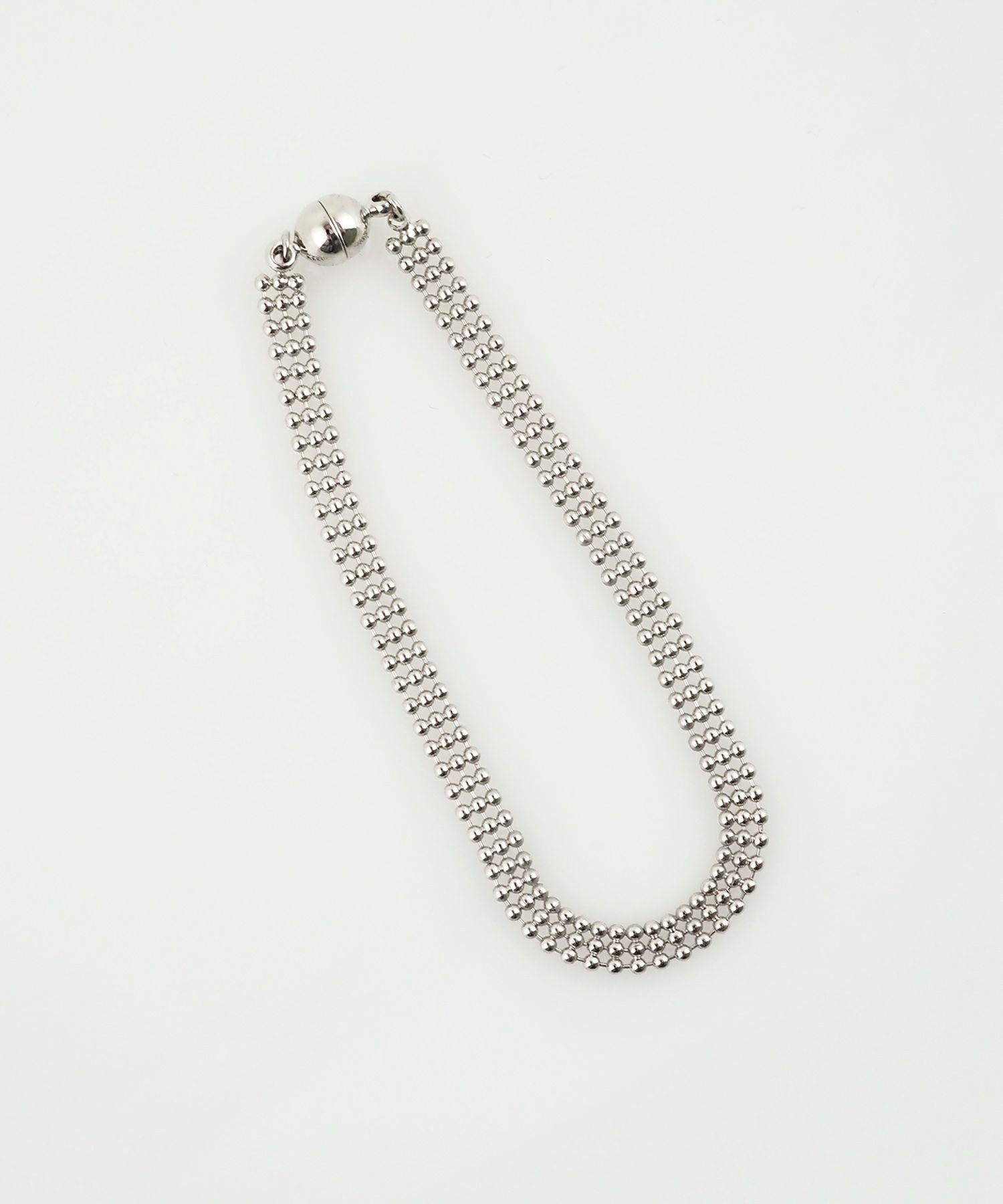 フラットボールフチェーンマグネットブレスレット