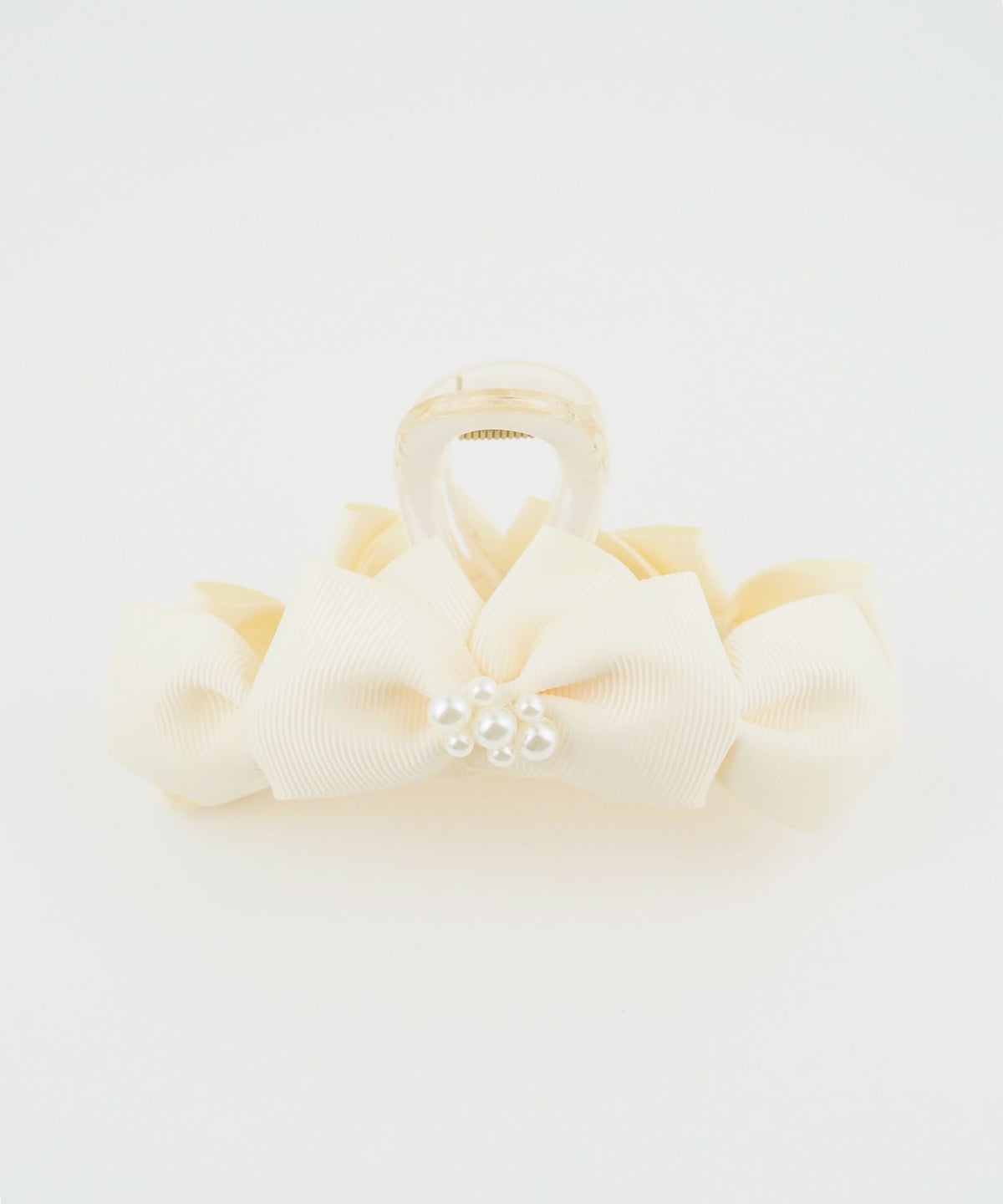 グログランパールリボンバンスクリップ