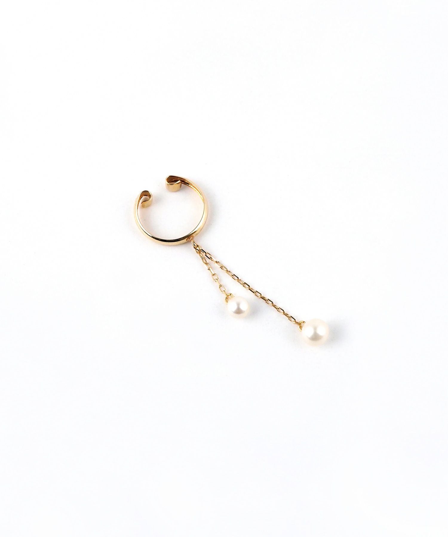 【web限定】[K10]淡水パールチェーンイヤーカフ