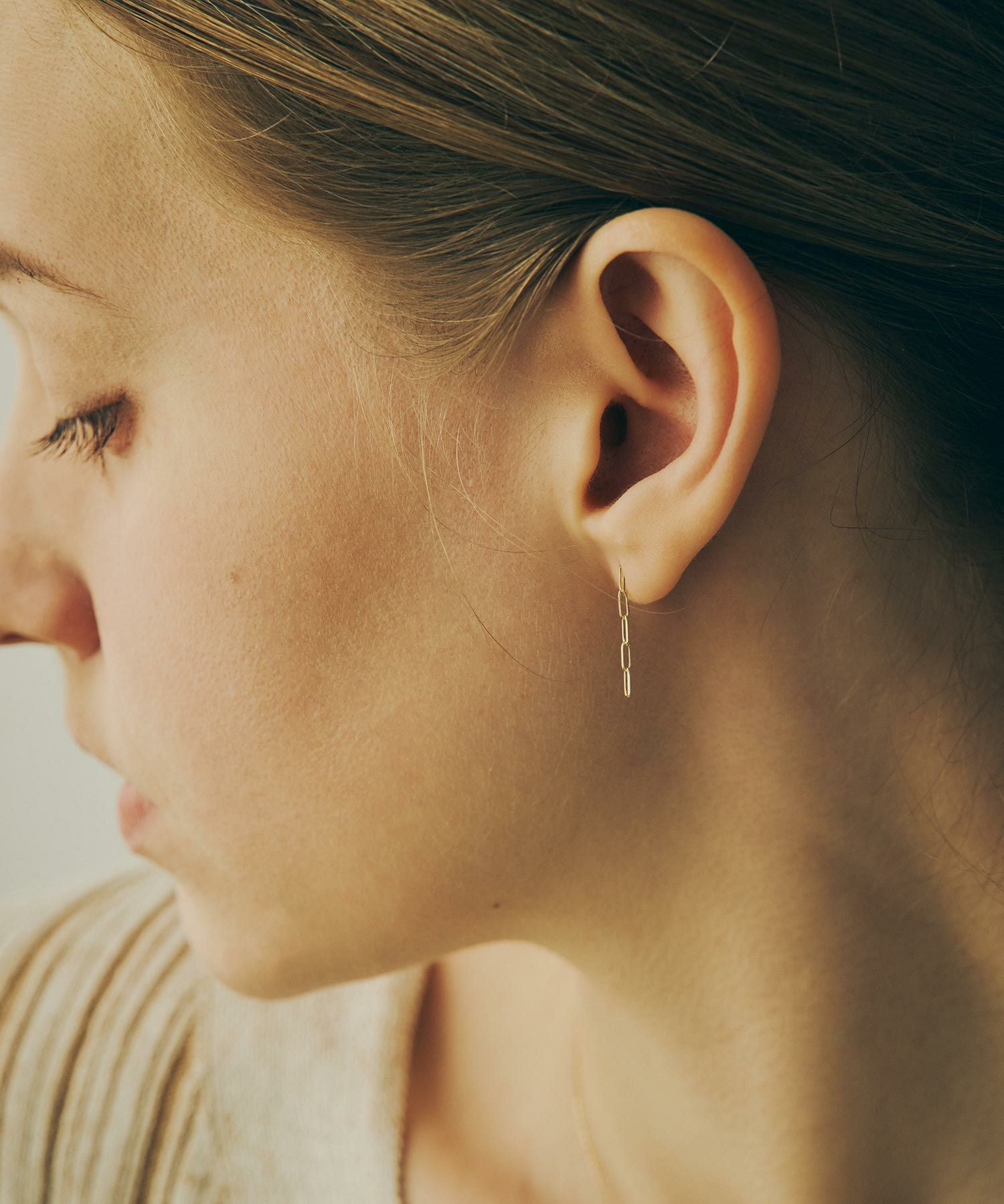 【web限定】[K10]ペーパークリップチェーンピアス