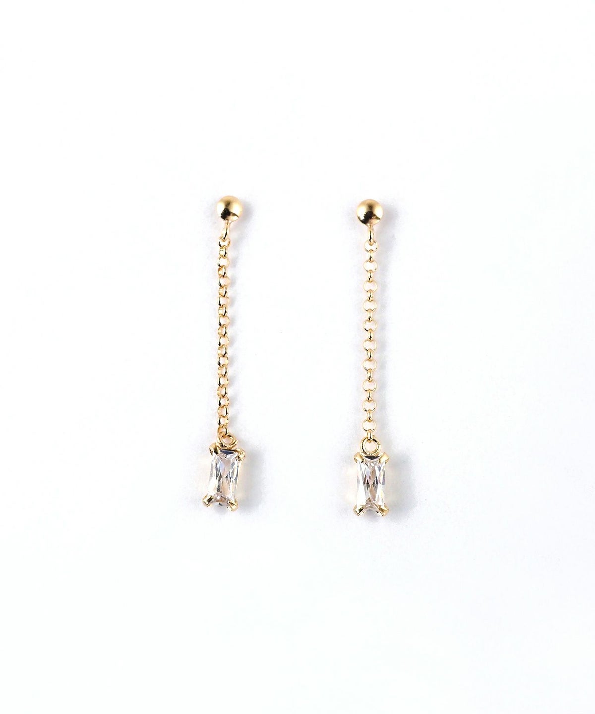 【web限定】[K10]スクエアジルコニアチェーンピアス