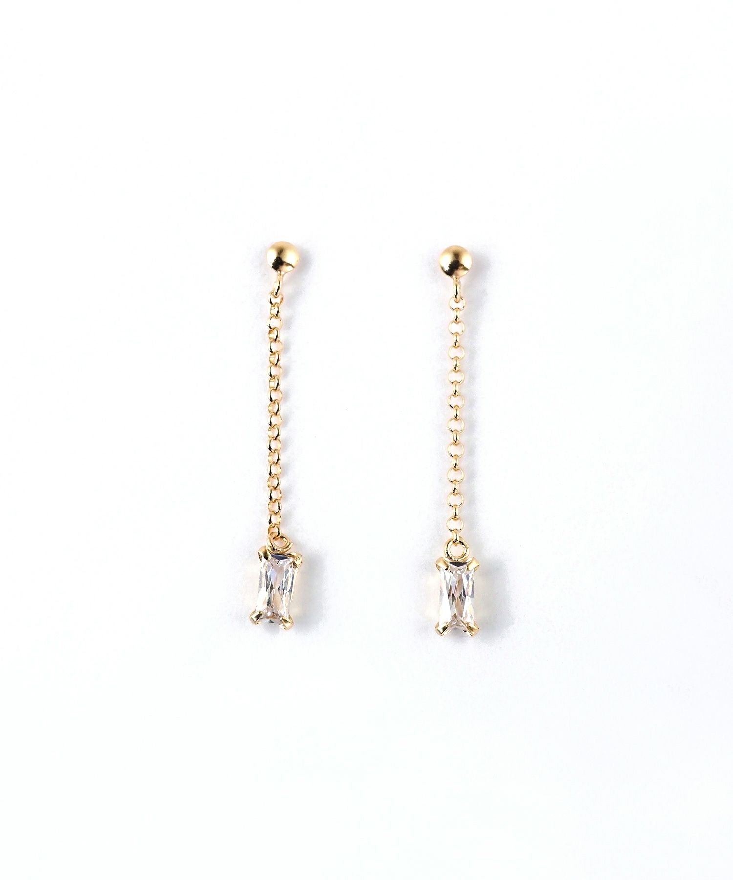 【web限定】[K10]スクエアジルコニアチェーンピアス