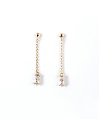 【web限定】[K10]スクエアジルコニアチェーンピアス